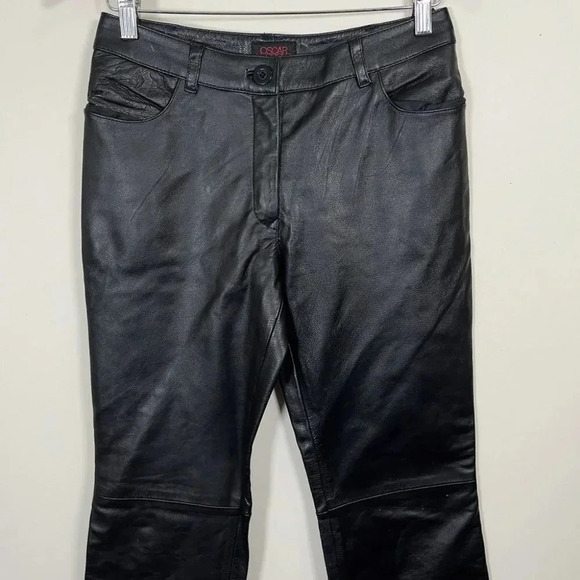 OSCAR LEOPOLD WIDE LEG LEATHER PANT - Picture 2 of 10